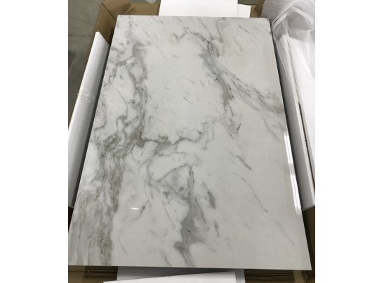 Стол CORNER 120 VOLAKAS WHITE Белый мрамор глянцевый, керамика/ GREY1 в Набережных Челнах