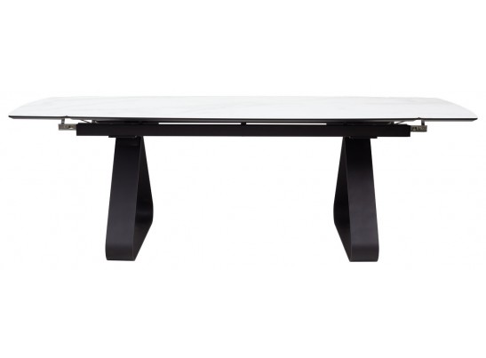 Стол Вильям 180 Белый мрамор, стекло / черный каркас, в Набережных Челнах