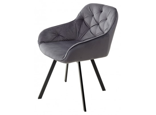 Стул GALE 360 град. поворот. BLUVEL-14 GREY, велюр/ черный каркас, в Набережных Челнах