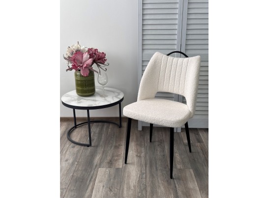 Стул JANETY UF998-01 белый, букле / черный каркас / Товарный знак DISAUR в Набережных Челнах