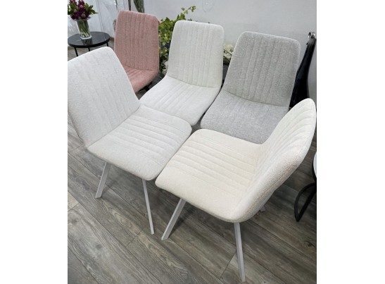 Стул ELVIS WZ2042-18 белая галька фактурный велюр / белый каркас в Набережных Челнах