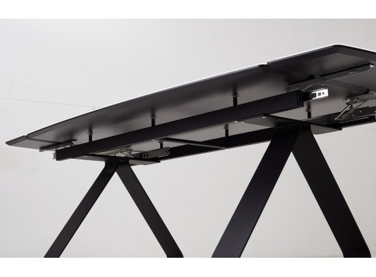 Стол Вильям 180 Белый мрамор, стекло / черный каркас, в Набережных Челнах