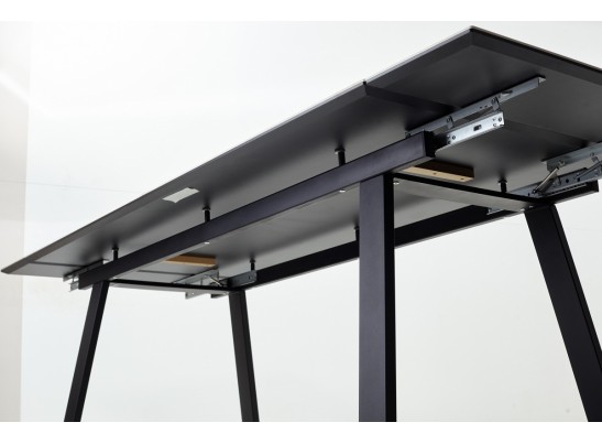 Стол Франк 200 БЕЛЫЙ МРАМОР, КЕРАМИКА / ЧЕРНЫЙ в Набережных Челнах