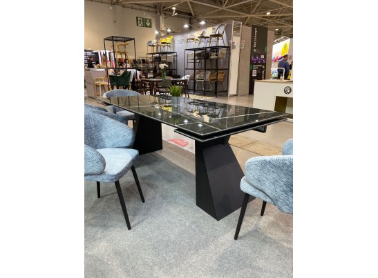 Стол БОГАРТ 200 TITANIUM BLACK PULIDO, керамика / Черный в Набережных Челнах