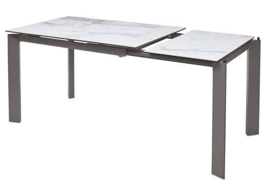 Стол CORNER 120 VOLAKAS WHITE Белый мрамор глянцевый, керамика/ GREY1 в Набережных Челнах
