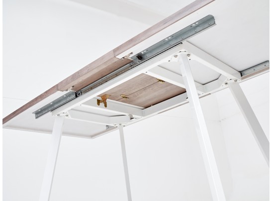 OLD Стол BRICK-2 120 Серый дуб #31054K/ БЕЛЫЙ каркас в Набережных Челнах