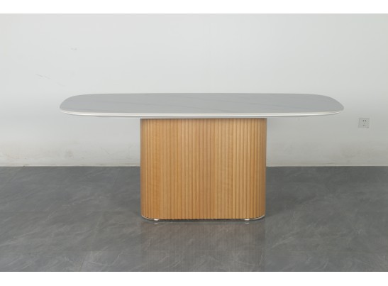 Стол TAMPA 180 цвет БЕЛЫЙ МРАМОР M326, керамика / Каркас OAK, ®DISAUR в Набережных Челнах